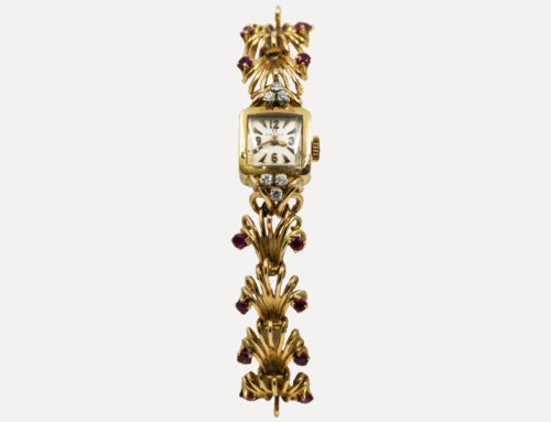 Omega,18kt gold, rubies and diamonds, 1940ca