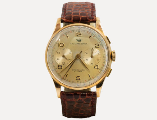 Faustang Watch crono bi-compass, cassa oro 18 kt, carica manuale